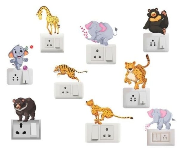 Global Graphics Decorative Switch Board Sticker For Home Switch Penal (pvc vinyl Multicolor)