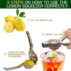 Stainless Steel Lemon Squeezer Juicer with Bottle Opener, 2 in 1 Squeezer