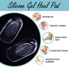 Silicone Gel Heel Pad Protector Insole Cups for Heel Swelling Pain Relief