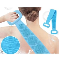 Silicone Body Back Scrubber Double Side Bathing Brush for Skin Deep Cleaning