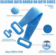 Silicone Body Back Scrubber Double Side Bathing Brush for Skin Deep Cleaning