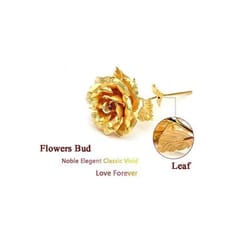 24K Artificial Golden Rose/Gold Red Rose with Gift Box (10 inches)