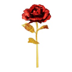 24K Artificial Golden Rose/Gold Red Rose with Gift Box (10 inches)