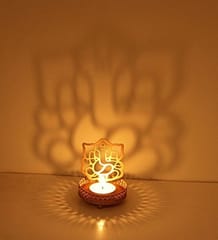 Divine Shadow Ganesh Tealight Candle Holder, Pack of 1