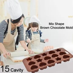 Silicone Food Grade Reusable Non-Stick Multi Shape 15 Cavity Chocolate Mold