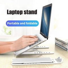 Adjustable Laptop Stand Holder with Built-in Foldable Legs and High Quality Fibre